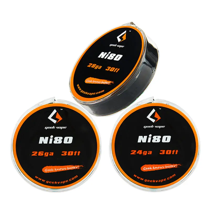 Оригинальный атомайзер GeekVape DIY Tape Wire (Ni80) 30ft RTA 24GA 26GA 28GA с антирассеивающим