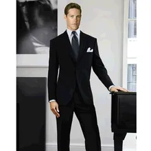 mens grooming tuxedo black custom made suit men two button for wedding formal wear 2017
