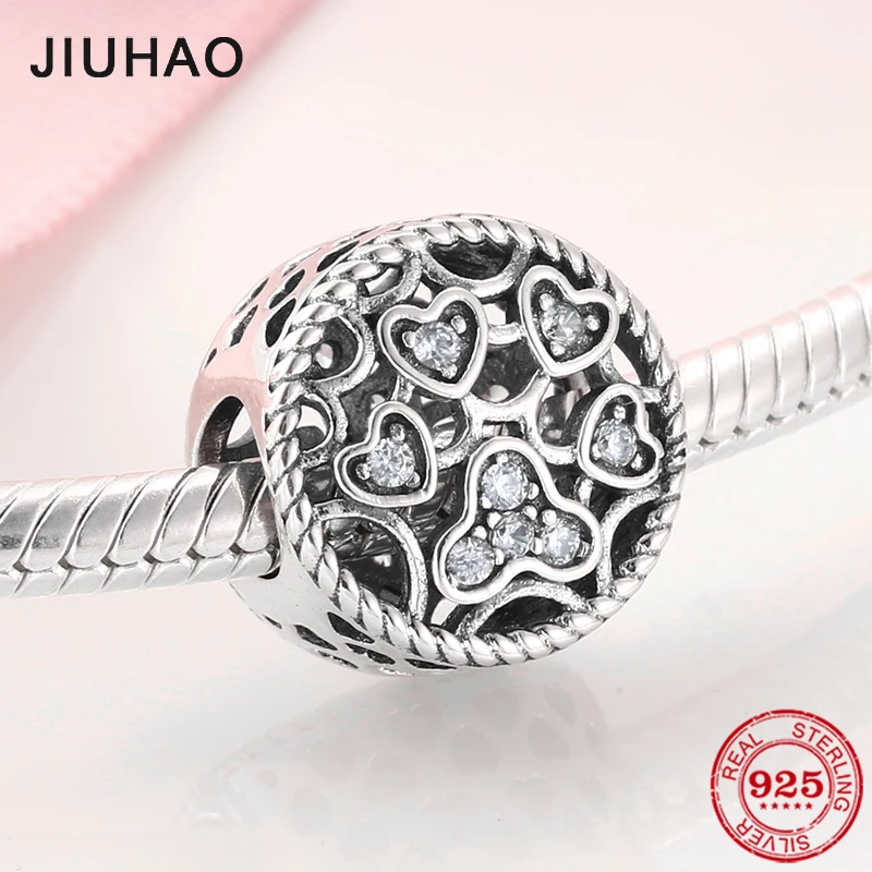 

Love magic Heart Charms Round bead 925 Sterling Silver Charms Fit Original Pandora Charm Bracelets jewelry making
