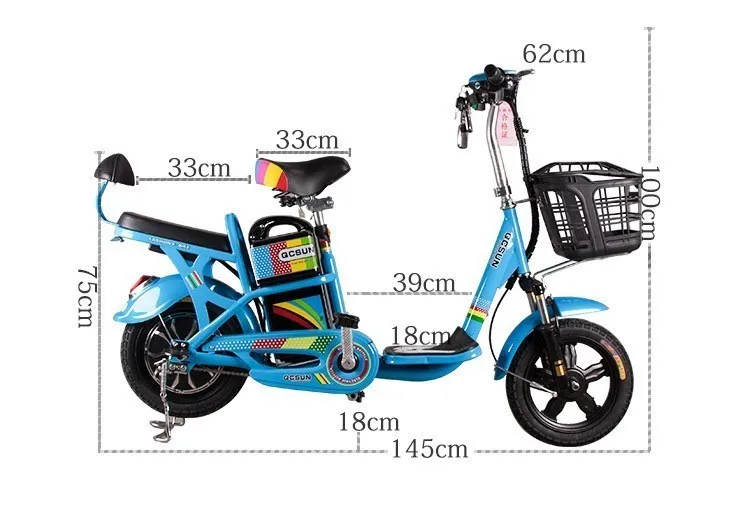 Sale 2018 Electric Vehicle Two Round Electric Power Bicycle 48v Belt Pedal Can Carry Battery Gold Gifted Scholar 1