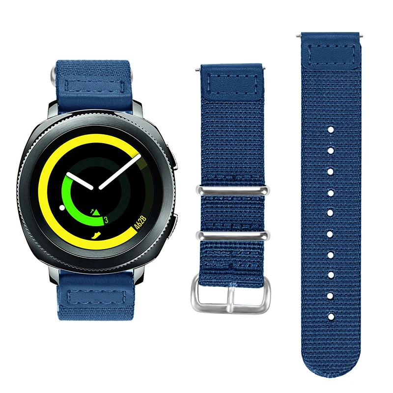 20 мм ремешок для Samusng часы Шестерни спорт нейлон часы ремешок для huawei часы 2 ремешок с быстрой Realease pin браслет