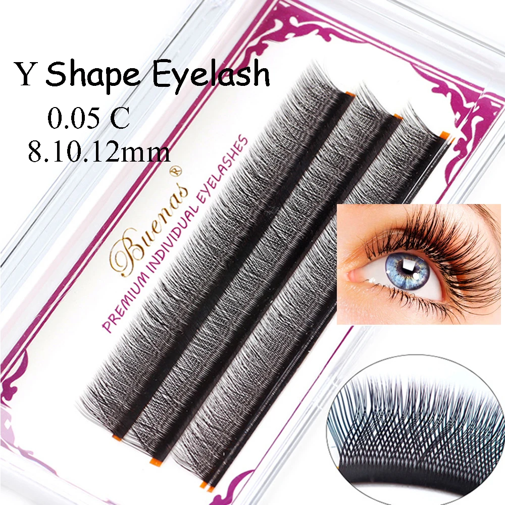 

Y Shape Individual Eyelashes Extension Quick Bloom Faux Mink Eyelash 0.05 C Curl Thick Long Natural Handmade Eye Lashes Makeup