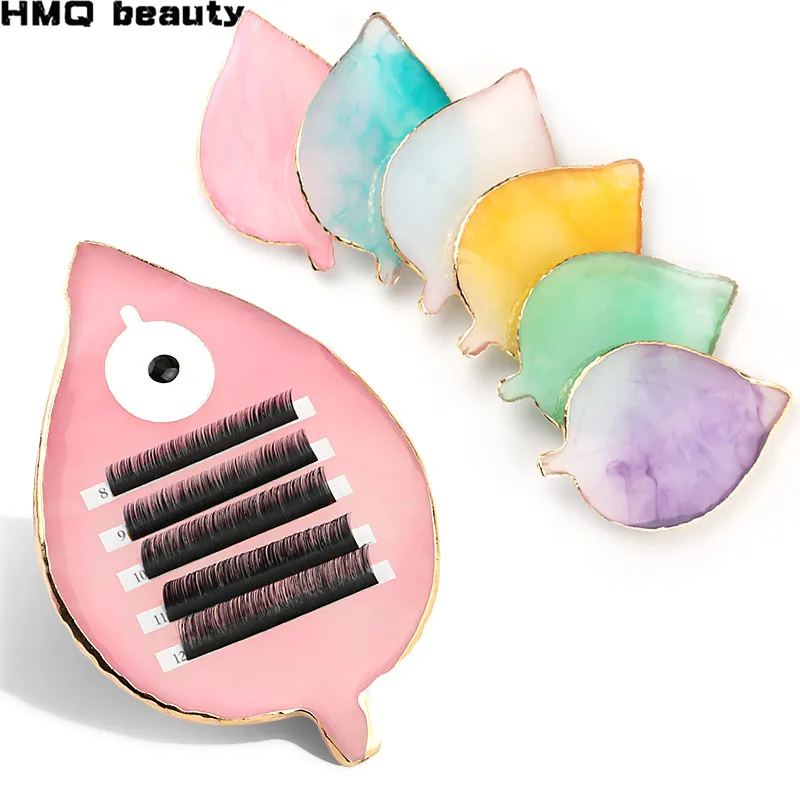 

1 pcs False Eyelash Extension Stand Pallet Pad Resin Leaf-like Lashes glue Holder For Fake Eyelashes Extension Makeup Tools