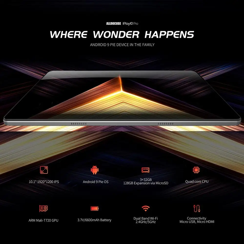  Original ALLDOCUBE iPlay10 Pro Tablet 101 zoll 3GB RAM 32GB ROM Android 9.0 MT8163 Quad Core Tablet