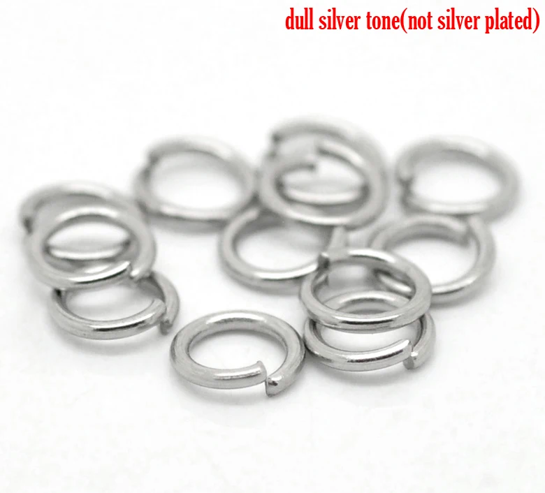 

DoreenBeads Stainless Steel Opened Jump Rings Round Silver Tone 6mm( 2/8") Dia, 75 PCs