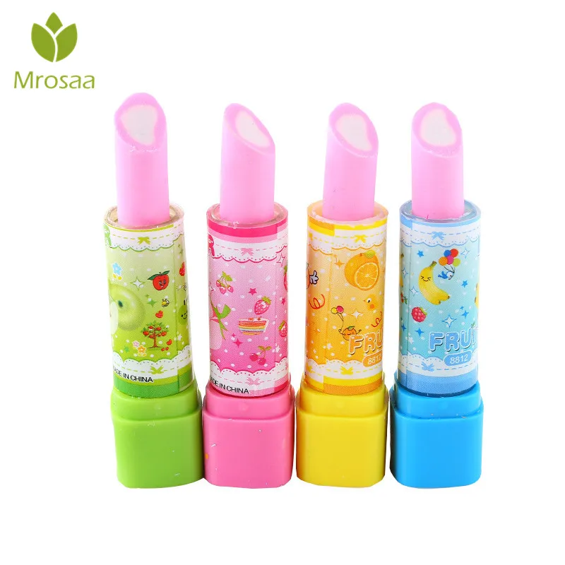 New Arrive Creative Lipstick Design Student Eraser Rubber Children