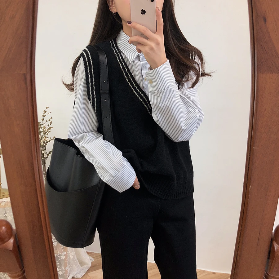 Autumn Winter Women Sweater vest Knitted Jumper Warm Female sweater vest sherpa vest puffer vests vest for women sleeveless Autumn Winter Women Sweater vest Knitted Jumper Warm Female sweater vest sherpa vest puffer vests vest for women sleeveless