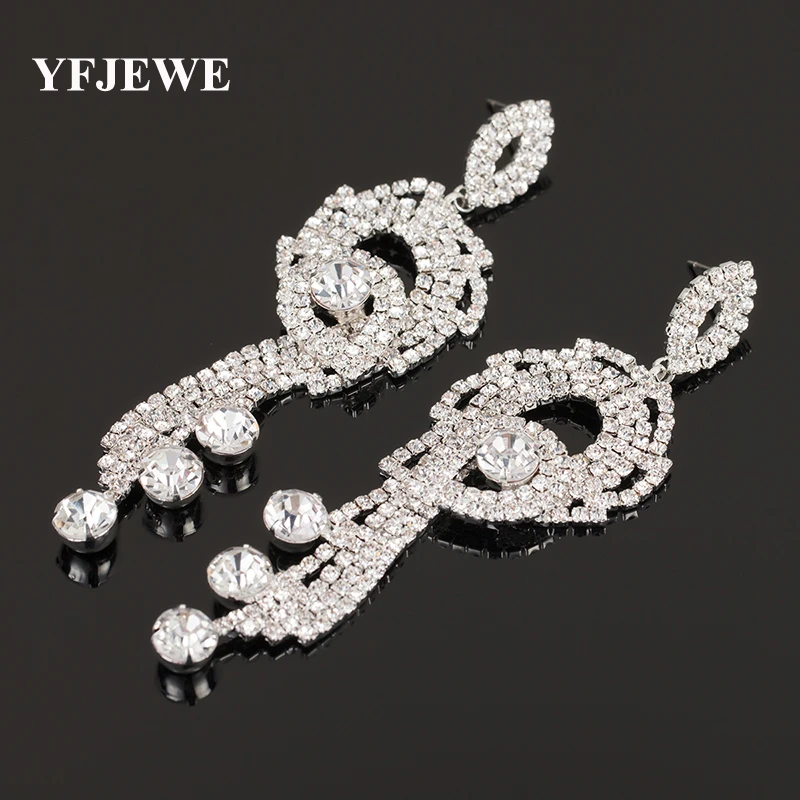 

YFJEWE Brand Fashion Luxury Drop Earrings Engagement Jewelry Party Gift Crystal Stone Wedding Bridal Earrings For Brides E357