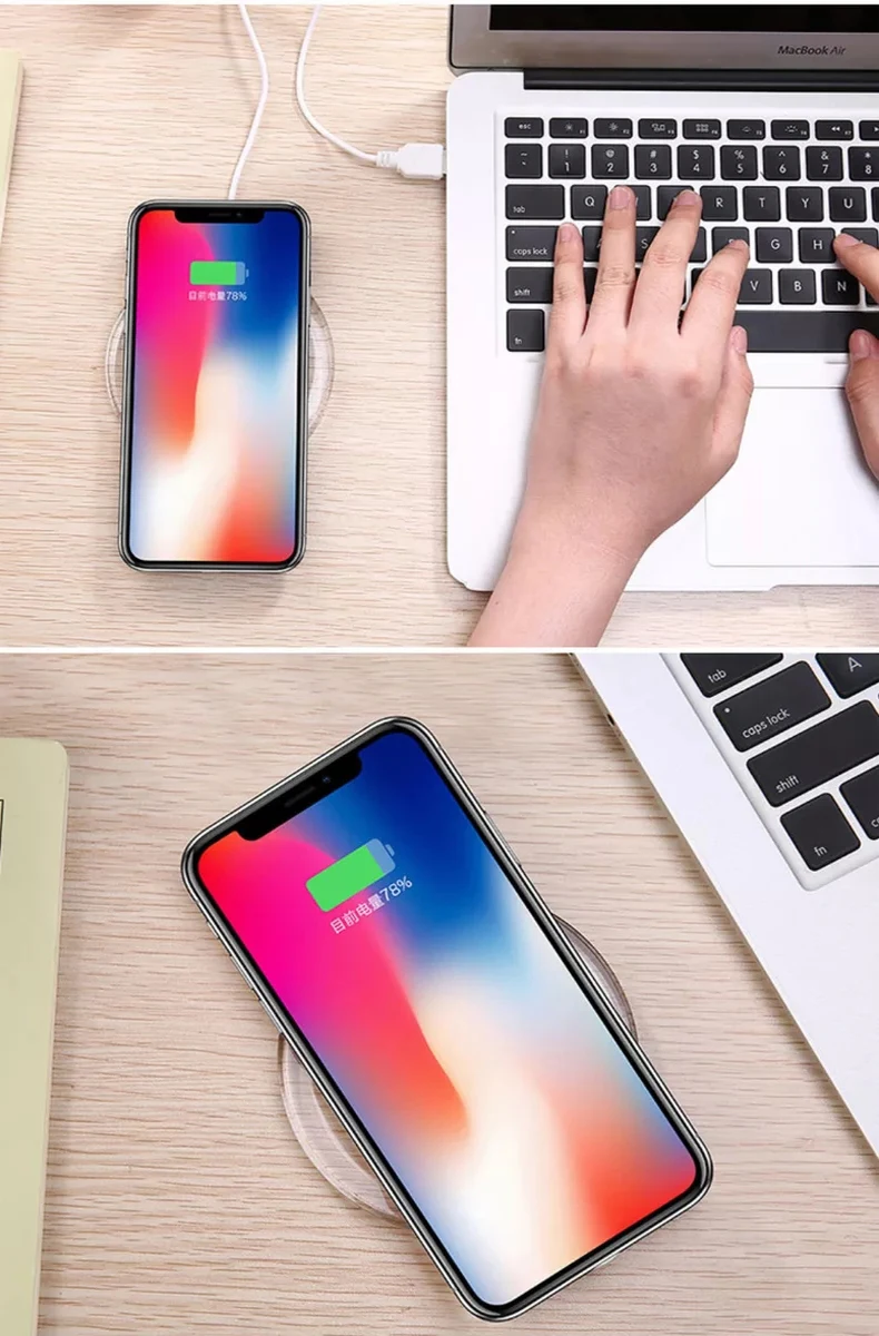 Беспроводное зарядное устройство для iPhone X 8 плюс мобильный телефон зарядное устройство для samsung S9 S8 плюс S7 s6 edge для мобильных телефонов с функцией беспроводной зарядки