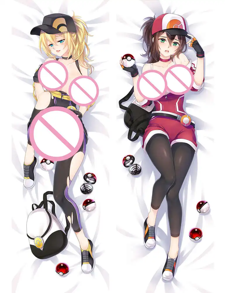 pokemon go anime Characters sexy girl pokemon trainer & Lillie body Pillowcase Digimon Dakimakura