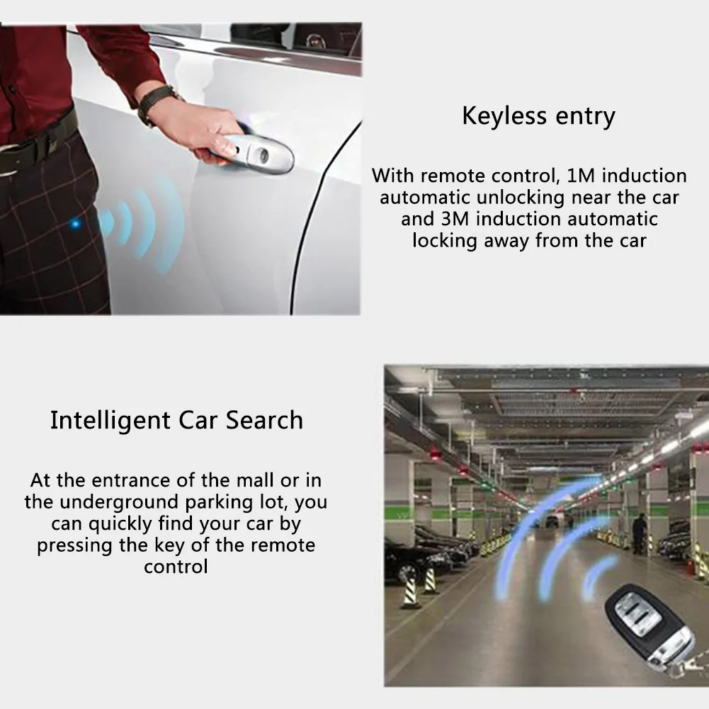 2018 Автомобильная сигнализация + Система дистанционного стартера + умный ключ + система без ключа + кнопка запуска + 2 кнопки пульты DC 12 В в
