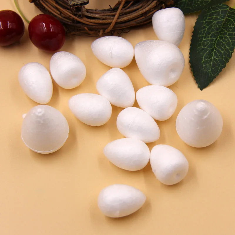 50PCS DIY Craft White Drop Flower Stamen Modelling Polystyrene Styrofoam Foam Balls For Christmas Wedding Party Gifts Decoration