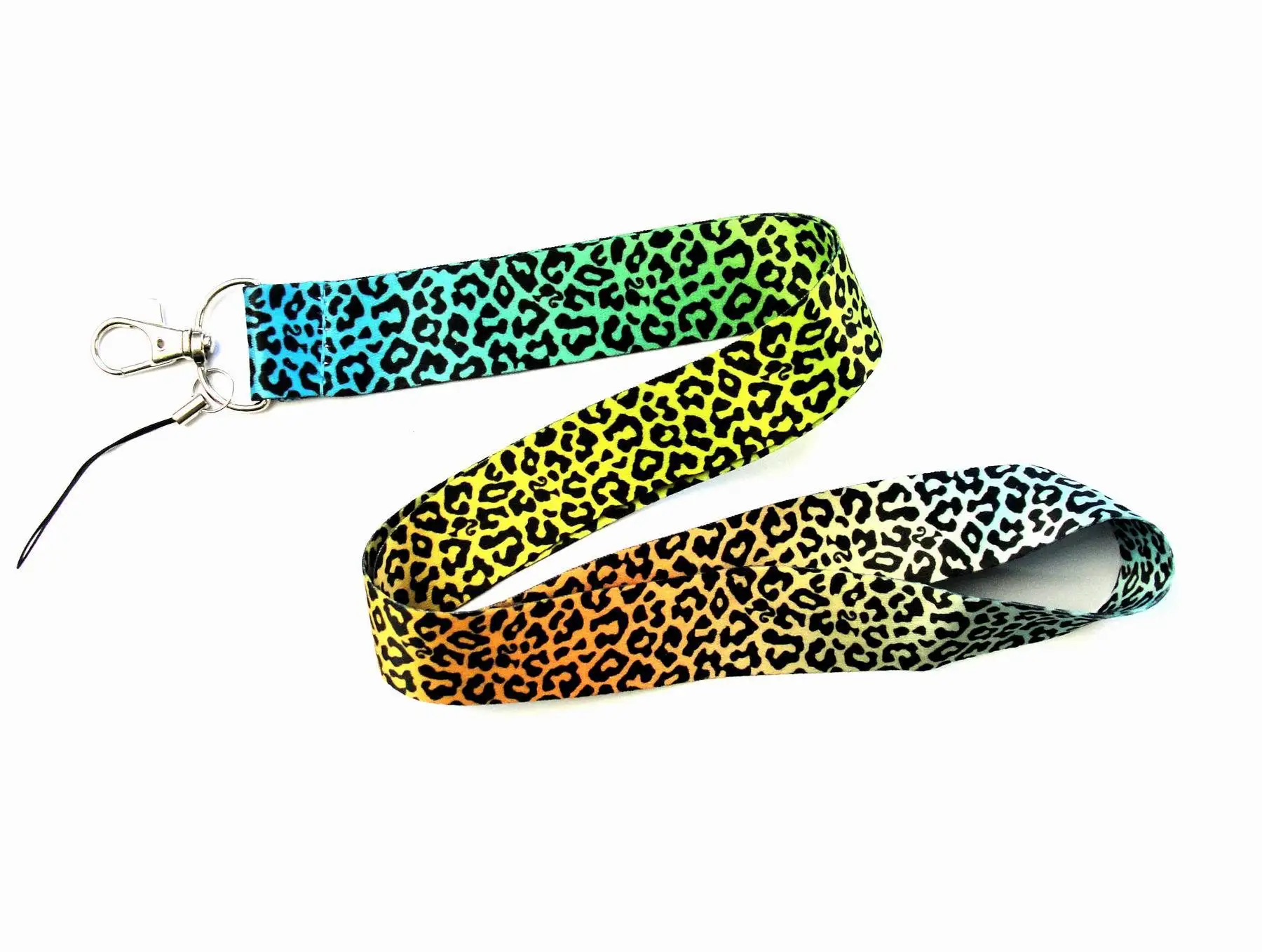 Один PC Browm/розовый/черный/белый леопардовый ремешок для ключей Cheetah ID значки держатели животное телефон шеи ремни с брелоком