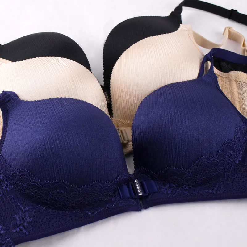 Рисунок сексуальный кружева дамы застежка спереди bralette бесшовное белье