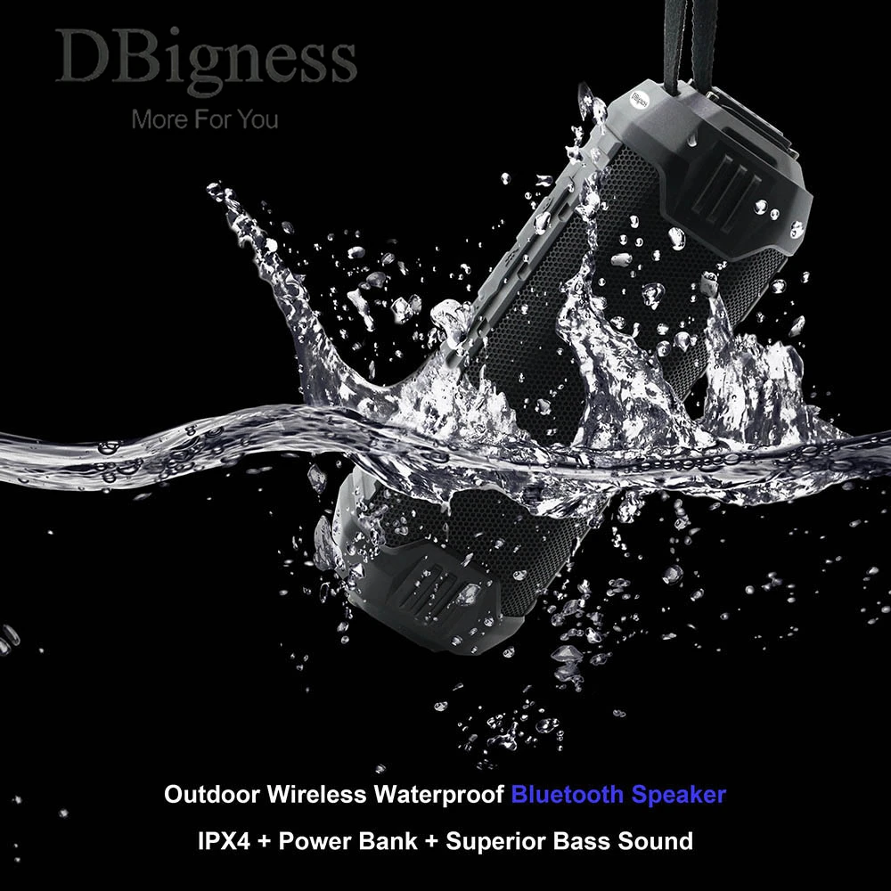 

Dbigness Bluetooth Speaker Column Wireless with Mic 5000mAh Power Bank Portable Subwoofer Bass Speaker IPX4 Waterproof with Bass