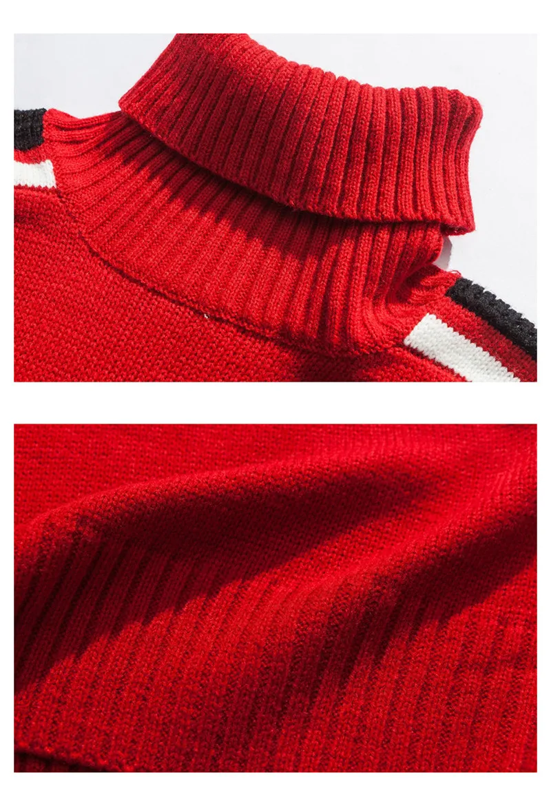 Модный вязаный свитер с высоким воротником в стиле Харадзюку для мужчин, свитер с высоким воротником для мальчиков, свитер в уличном стиле, джемпер большого размера