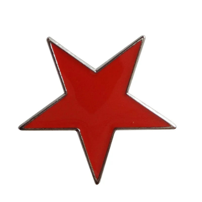 Красный металлический значок со звездой