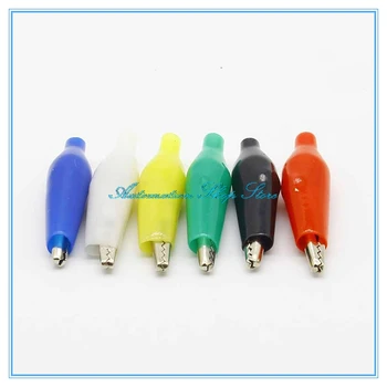 

10Pcs Insulation Boot Metal Alligator Clip Electric Test 28MM Lead colorful small crocodile clip 5color