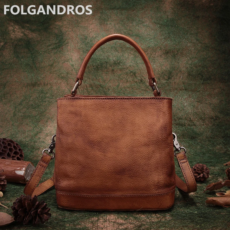 

2018 Brand Women Handbag Vintage Genuine Leather Top-Handle Bag Designer Handmade Cowhide Casual Shoulder Messenger Bag Bolsa