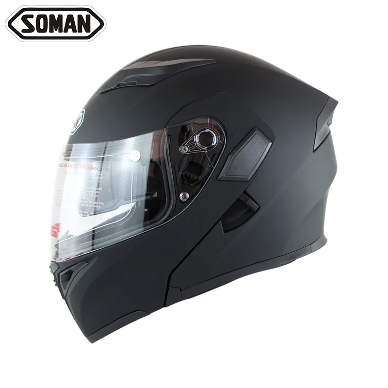 Soman мотоциклетный шлем capacetes K5 откидной двойной объектив мотокросса мотоциклетные шлемы Мотор велосипед casco SM955 - Цвет: matte black