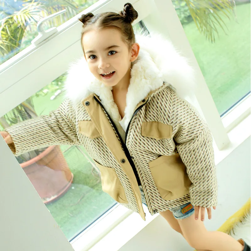 Children Woolen Coat Girls Rabbit Fur Liner Jacket Long Sleeve Raccoon Fur Hooded Kids Winter Trench Coat 2-14 Years TZ344 Children Woolen Coat Girls Rabbit Fur Liner Jacket Long Sleeve Raccoon Fur Hooded Kids Winter Trench Coat 2-14 Years TZ344