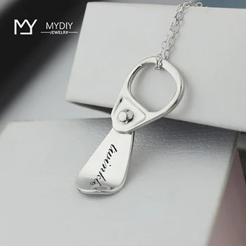 

925 Stainless Silver Pendant Necklaces Engrave Name ID Tag Pendant Women Personalized Name Necklaces Customized Logo Jewelry
