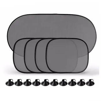 

5Pcs Black Pinstripe Mesh Car Sun Visor Shield Front/Rear/Side Window Screen Windshield Sunshade Sunvisor Auto Accessories New