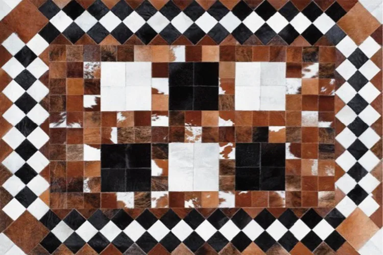 

Fashionable art carpet 100% natural genuine cowhide leather prayer mat