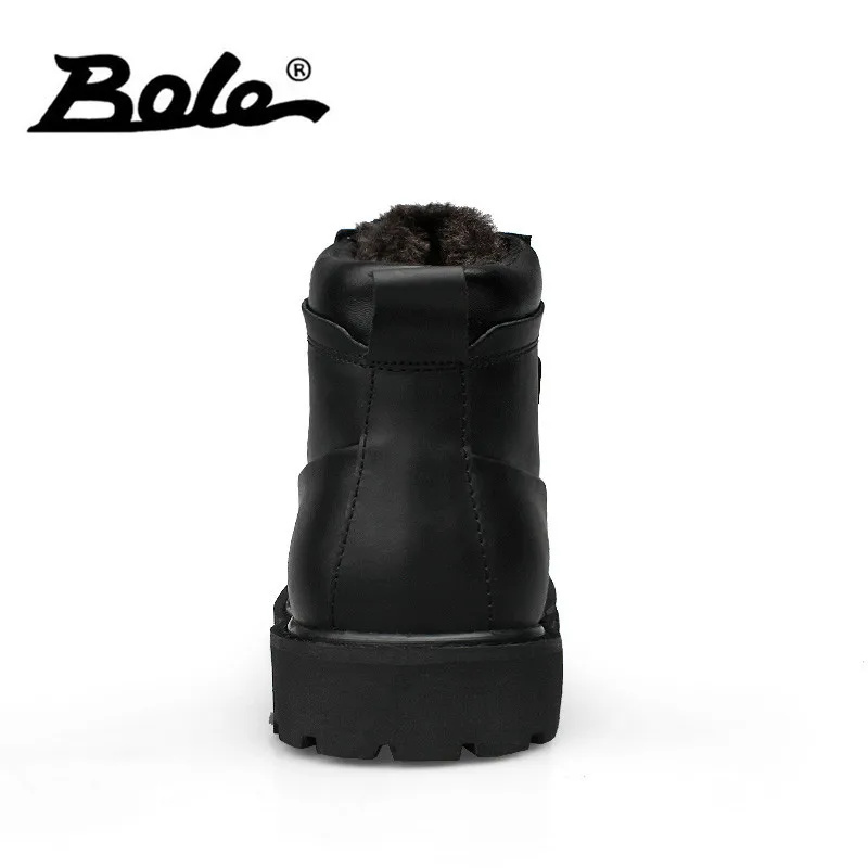 Moto Hommes De marron Bole Bottes Plus 37 Véritable La Main D'hiver Outillage Grande Nouveau Up jaune Taille Peluche Noir À Neige Cuir Lace 52 En zGSVLpqMU