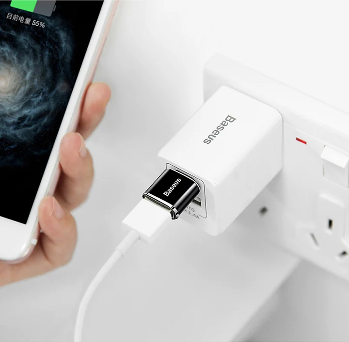 Baseus Тип C штекер USB Женский OTG адаптер Mini Usb c OTG Зарядное устройство переходник конвертер для USB Женский тип-c мужской