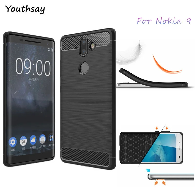 Чехол для Nokia 9 резиновый силиконовый матовый чехол из ТПУ защитный телефона