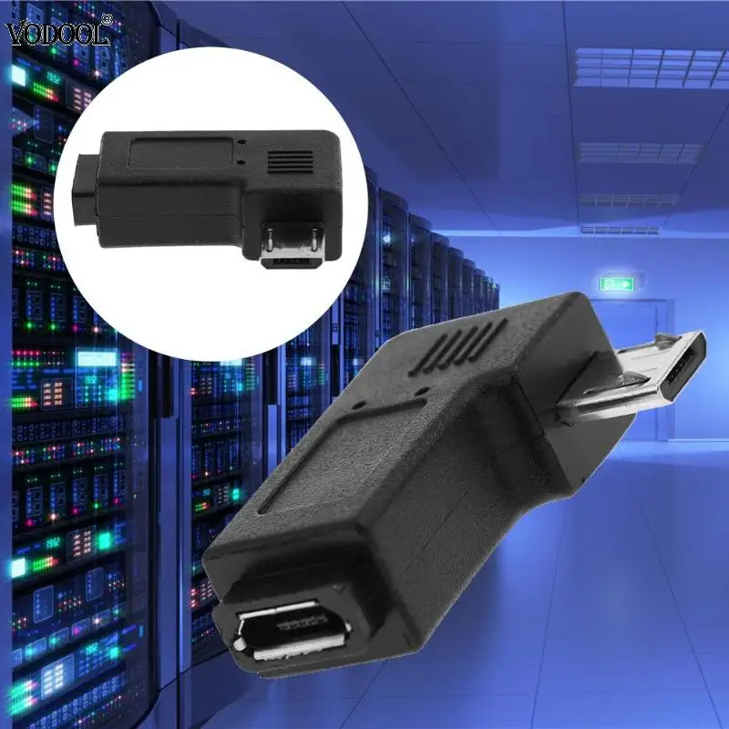 

90 Degree Elbow Micro USB Port to Micro USB Port Adapter Cable Connector