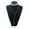 DIEZI 2022 Crystal Choker Necklace for Women Rhinestone Double-Strand Layered Long Necklaces Wedding Chokers Statement Jewelry ► Photo 3/4