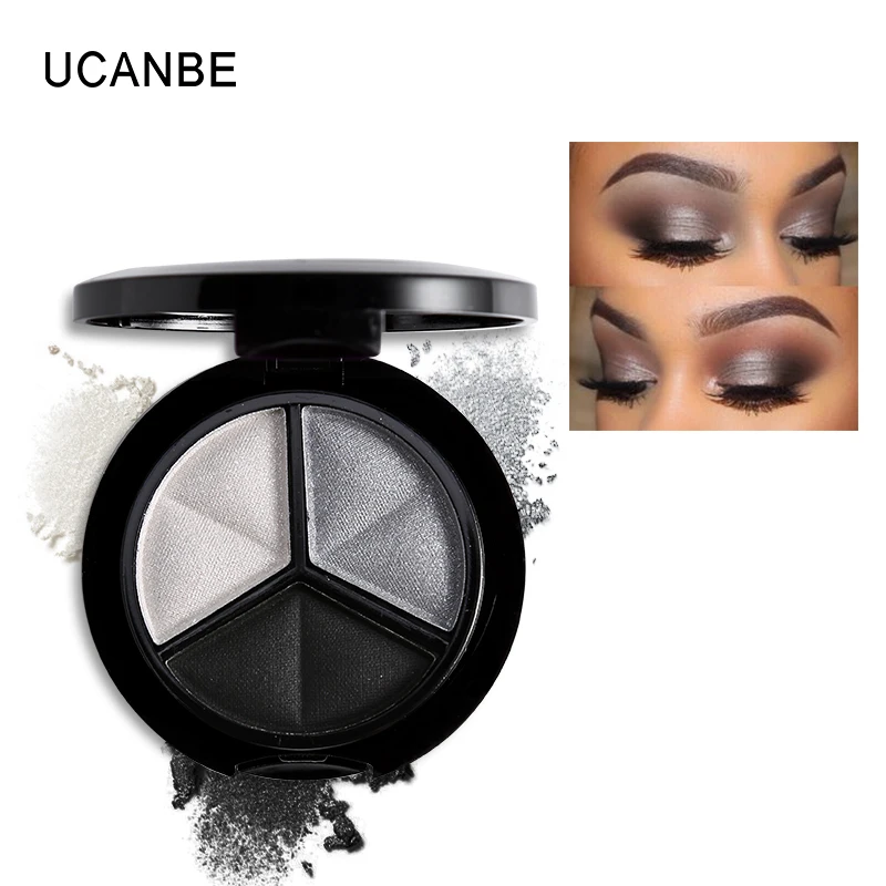 

Smoky cosmetic set 3 colors professional natural matte eyeshadow makeup eye shadow palette Naked Nude Eye Shadow glitter