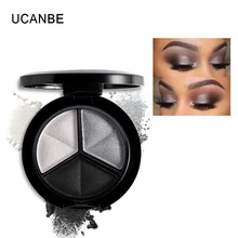 UCANBE Makeup Shimmer Eyeshadow Palette 3 Colors Smoky Cosmetics Set Professional Natural Matte Eye Shadow Sleek