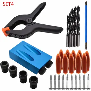 

34pcs/set Woodworking Clamp Pocket Hole Jig Kit 6-10mm Magnetic Screwdriver Drill Bit