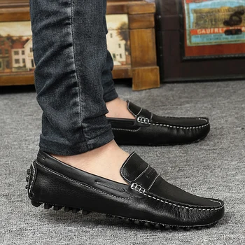

GOXPACER Spring Men Shoes Loafers Shoes Men Driving British Style Genuine Leather Casual Shoes Fashion Slip On New Free Shipping