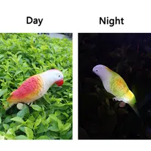 Птица светильник в виде попугая Водонепроницаемый Открытый Солнечный светодиодный светильник с зажимом для сада Газон Двор Путь орнамент