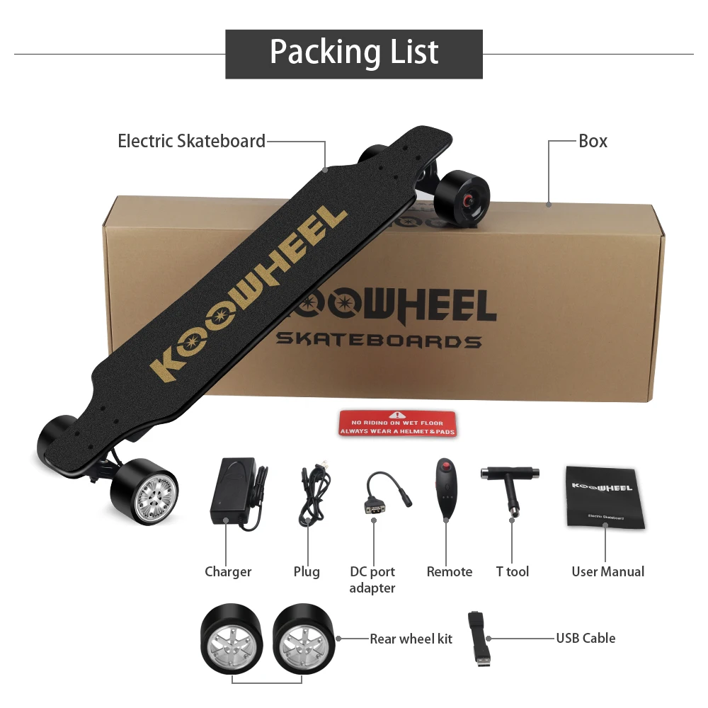 Clearance Koowheel Electric Skateboard 2nd Upgrade Generation 4 wheels Electric Longboard Dual Motor Powerful Skateboarding for Adult 5