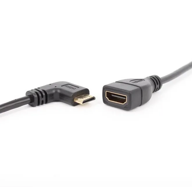 10 قطعة المزروعة 90 درجة الحق d البسيطة HDMI الذكور إلى محول HDMI الإناث كابل