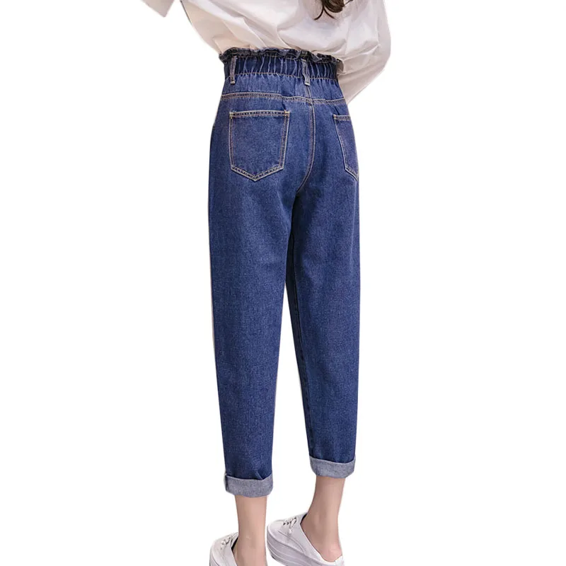 

Hot sale denim harem pants autumn winter stretch high waist woman loose trousers casual long pants capris jeans plus size 5XL