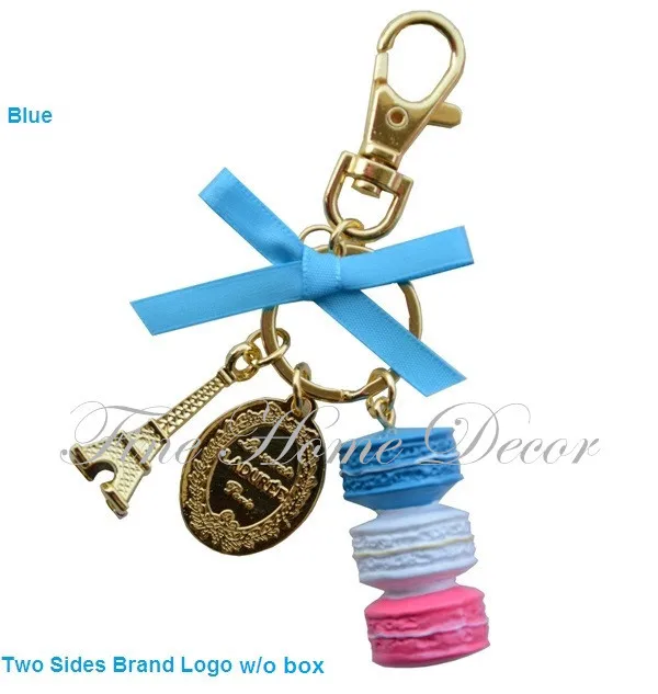 KC15 Брелоки для ключей, подвески на сумку, французские макароны Effiel Tower Lover Mother Рождество X'mas подарки для нее/него - Цвет: laduree  blue