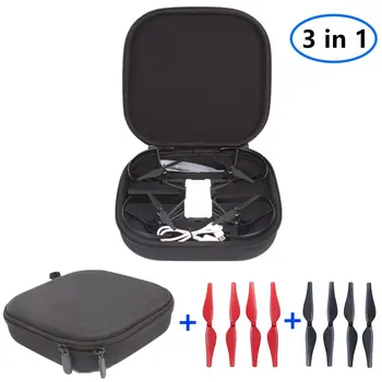 

3 in 1 Accessories Kits Portable Storage Bag Handbag Carrying Case + 4 Pairs Quick Release Propellers (black+red) For DJI Tello