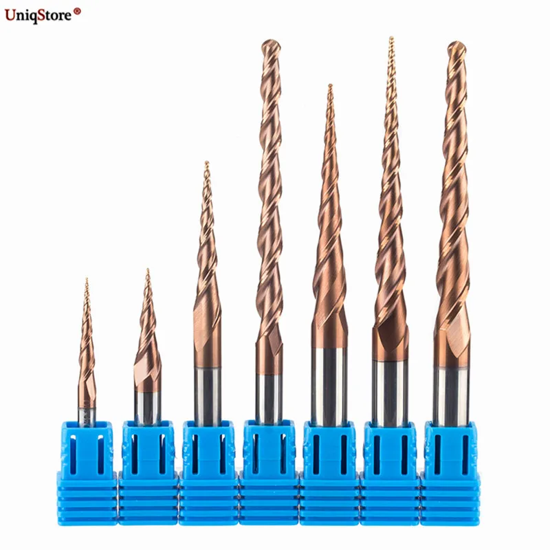 

SHINA HRC55 Conical Ball End Mill Tungsten Steel Slope Conical Carbide Milling Cutter Carbide Coated Conical CNC Milling Cutter