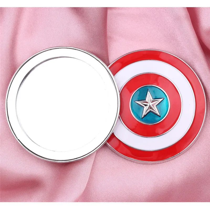 

Marvel Avengers Jewelry Super Hero Captain America Mirror Portable Makeup Mirror Simple Design Illuminate Your Beauty Girls Gift