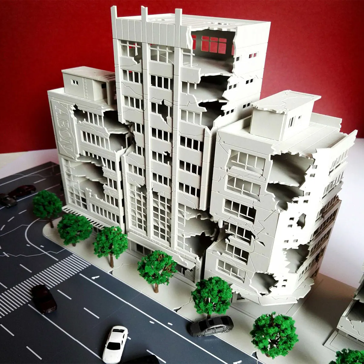 

1:144 3D Battle Damaged Building Outland Model Railway Office Scene FOR Child Gift Hand Work Plastic ABS Home Figurines Decor