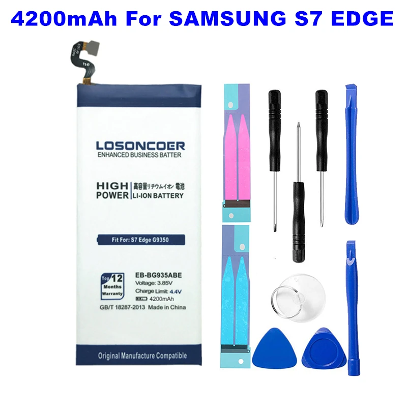 LOSONCOER 4200 mAh EB BG935ABE для samsung Galaxy S7 край Батарея G935F G9350 G935 G935FD G935P G935W8 G935A G935V G935T G935R4|battery