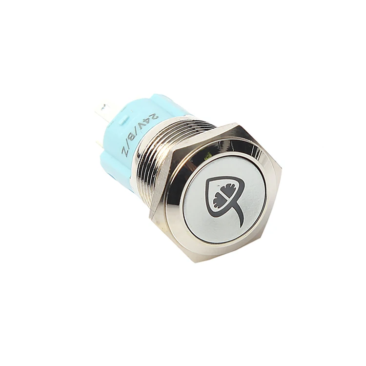 

16mm Momentary Customized Logo Light LED Illuminated 1NO1NC LED Push Button Light Switch Metal Shell 5Pins