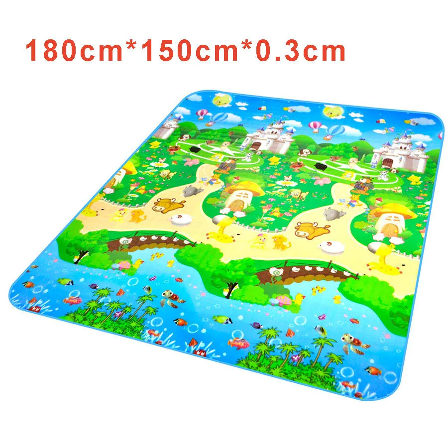 180cmX150cmX3mm Castle Children Crawl Mat Bebe Plastic ...