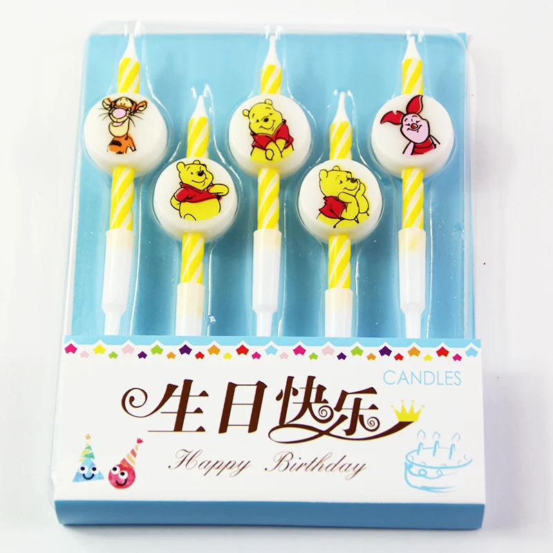 

Creative Winnie Cartoon Candle Decorative Wax Paraffin Colorful Candles For Birthday Party Cake Decoration